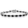 Image 1 : Silver Black Sapphire and Diamond Tennis Bracelet