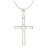 Sterling Silver Faux White Opal Cross Necklace