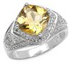 Sterling Silver Genuine Citrine and White Topaz Ring