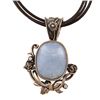 Southwest Moon Copper Blue Lace Agate Floral Necklace
