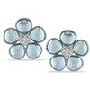 Miadora Silver 12 1/2 ct TGW Blue Topaz and Diamond Earrings