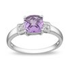 Image 1 : Sterling Silver Amethyst and Diamond Accent Ring