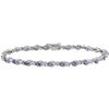 Sterling Silver Tanzanite Tennis-style Bracelet