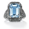 Angelina D'Andrea Sterling Silver Blue Topaz Filigree Ring