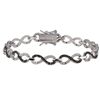 Silver 1/4ct TDW Black and White Diamond Infinity Bracelet