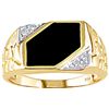14-kt. Yellow Gold Diamond Black Agate Ring