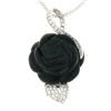 Meredith Leigh Sterling Silver Onyx Rose Necklace