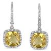 Sterling Silver Citrine and 1/5ct TDW Earrings