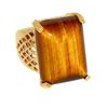 Image 1 : Adee Waiss 18k Gold Overlay Tiger's Eye Ring