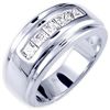14k White Gold Overlay Men's Cubic Zirconia Band