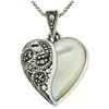 Sterling Silver Marcasite Mother of Pearl Pendant
