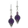 Charming Life Sterling Silver Amethyst and Crystal Earrings