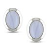 Sterling Silver White Agate Stud Earrings