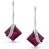 Image 1 : 10k White Gold 4-1/10ct Created Ruby Earrings