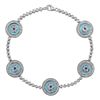 14k White Gold 1 1/4ct TDW Diamond and Sapphire Evil Eye Bracelet