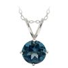 Glitzy Rocks Sterling Silver London Blue Topaz Solitaire Necklace