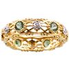 Image 1 : Michael Valitutti 14k Gold Green Apatite and Diamond Eternity Ring