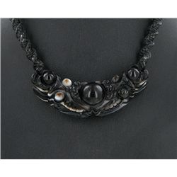 Tibet Agate Dragon &  Bead Choker Necklace (JEW-3240)