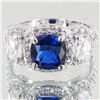 Image 1 : 28.04twc Blue Lab Diamond White Gold Vermeil/925 Ring (JEW-3972)