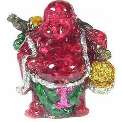 550ct. Ruby & Topaz Chinese Happy Buddha Statue (GEM-4898)