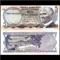 1970 Turkey 5 Lira Note Crisp Unc (CUR-06707)