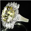 Image 2 : 43.62twc Yellow Lab Diamond White Gold Vermeil/925 Ring (JEW-3964)