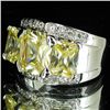 Image 2 : 52.53twc Yellow Lab Diamond White Gold Vermeil/925 Ring (JEW-3996)