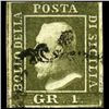 Image 1 : 1859 Sicily 1gr Stamp (STM-0808)