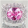 Image 1 : 47.91twc Pink Lab Diamond White Gold Vermeil/925 Ring (JEW-3965)