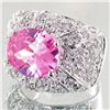 Image 2 : 47.91twc Pink Lab Diamond White Gold Vermeil/925 Ring (JEW-3965)