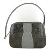 Image 1 : Ladies Dark Brown/Gray Crocodile Handbag (ACT-278)