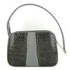 Image 2 : Ladies Dark Brown/Gray Crocodile Handbag (ACT-278)