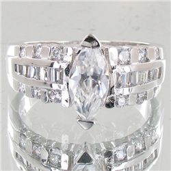 27.99twc Lab Diamond White Gold Vermeil/925 Ring (JEW-3970)