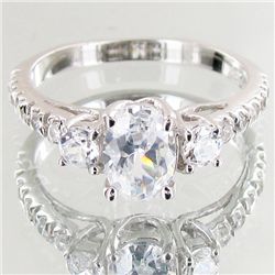 12.15twc Lab Diamond White Gold Vermeil/925 Ring (JEW-3961)