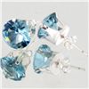 Image 2 : 10twc Blue Lab Diamond Wh Gold Vermeil/925 Stud Earrings (JEW-4004)