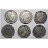 Image 1 : 6 Barber Dimes 1907,07-S (scarce) 09,11-D,13,14 all XF a nice matched lot