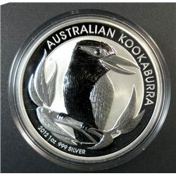 2012 AUSTRALIAN ONE DOLLAR KOOKABURRA, 1 oz. SILVER