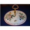 Image 1 : French hand painted earthenware cheese platter signed b