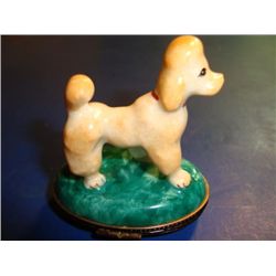 Authentic hand painted poodle Limoges box signed