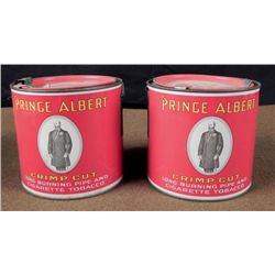 1926 PRINCE ALBERT CRIMP CUT BURNING PIPE TOBACCO CANS