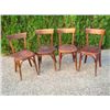 Image 1 : Set of 4 old French Parisian Bistro chairs circa 1920