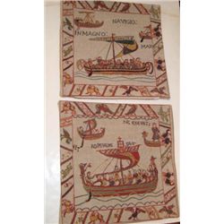 Pair of cushion pillow covers French Company J. Pansu