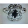 Image 1 : Blue Sapphire and Diamond Ring