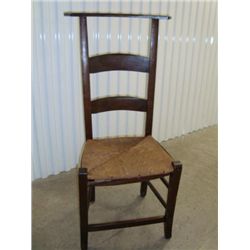 French prayer chair with rush seat circa 1870