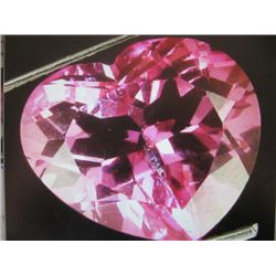 Valentines Day Heart Shaped Brazilian Pink Topaz 7.2 ct