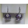 Image 1 : 20.20 CT Amethyst and .55 CT Diamonds 14K WG Earrings