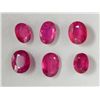 Image 1 : Six Oval Mixed Ruby Gemstones Totaling 20.05 Carats