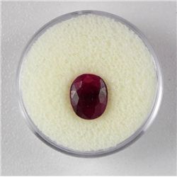 3.5 CT Ruby Natural Gemstone Oval w/ Cert