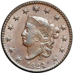 1824/2 N-1 R1 Overdate 4 over 2 AU50+