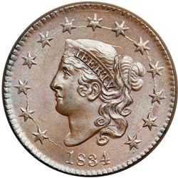 1834 N-2 R1 Small 8, Large Stars, Medium Letters MS62